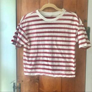 Uniqlo Red & White Striped T-shirt, short sleeves